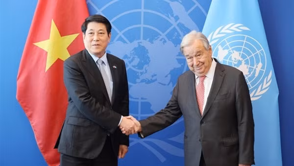 Chủ tịch nước Lương Cường gặp Tổng Thư ký Liên hợp quốc António Guterres