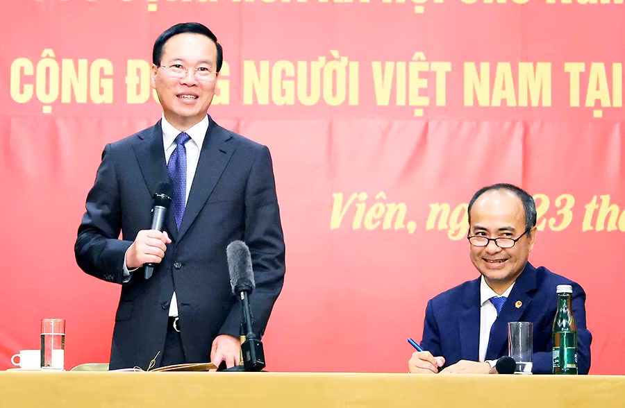 Chủ tịch nước Võ Văn Thưởng gặp gỡ kiều bào Việt Nam tại Áo và châu Âu -0