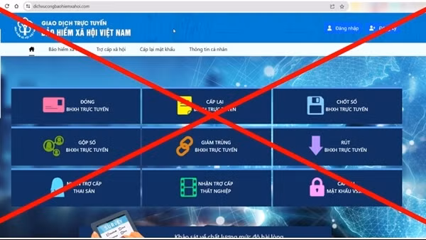 Cảnh báo trang web giả mạo Cổng dịch vụ công ngành BHXH Việt Nam
