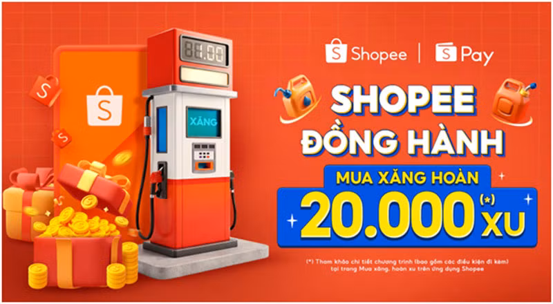 Shopee và ShopeePay triển khai chương trình “Mua Xăng, Hoàn 20.000 Xu” -0
