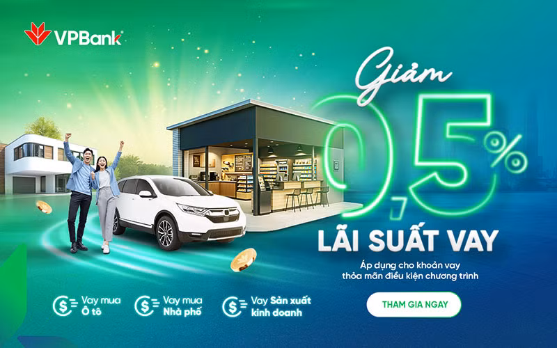 Đỡ gánh nặng lãi vay: VPBank hỗ trợ khách hàng giảm 0,5% lãi suất -0