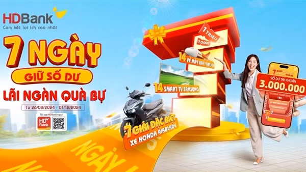 Giữ số dư từ 3 triệu đồng, nắm cơ hội trúng “xế xịn” trên App HDBank