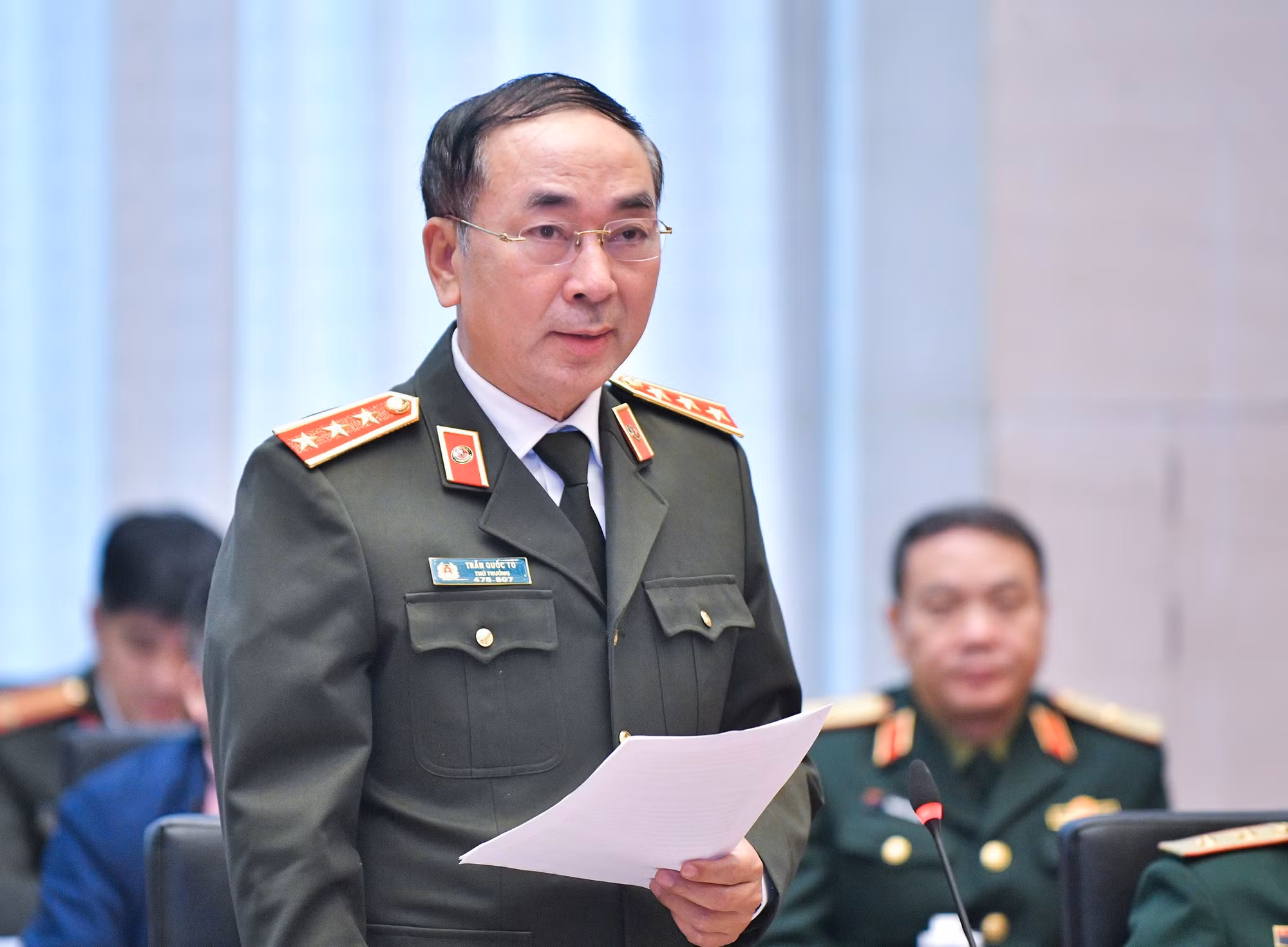 Thứ trưởng Trần Quốc Tỏ phát biểu tại hội nghị.