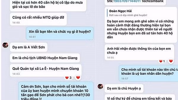Xác minh đối tượng mạo danh chủ tịch một huyện ở Quảng Nam xin gạo cứu trợ