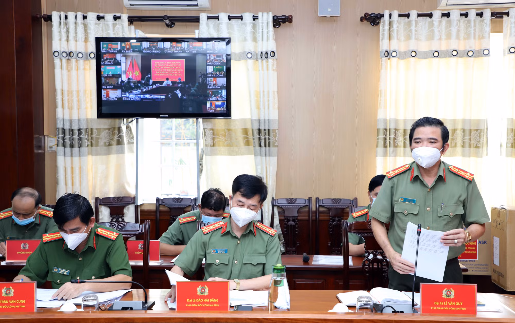 Bộ Chỉ huy tiền phương Bộ Công an kiểm tra công tác phòng, chống dịch tại Công an tỉnh Kiên Giang -0