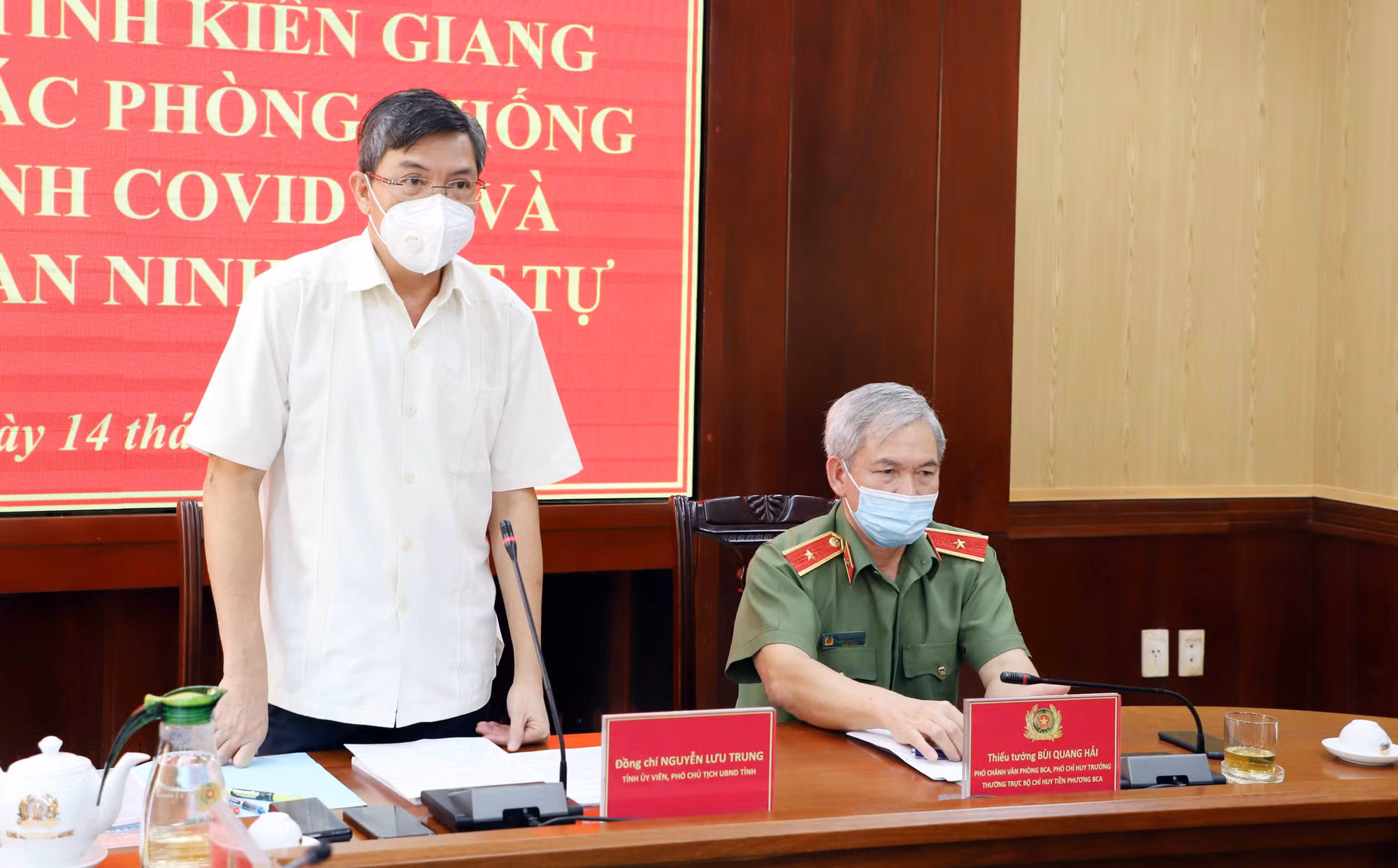 Bộ Chỉ huy tiền phương Bộ Công an kiểm tra công tác phòng, chống dịch tại Công an tỉnh Kiên Giang -0