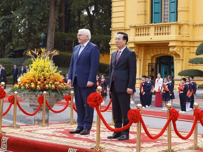 Chủ tịch nước chủ trì lễ đón trọng thể Tổng thống Cộng hòa Liên bang Đức -0