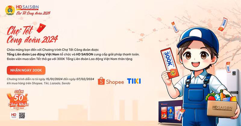 Ấm áp chợ Tết công đoàn online 2024 -0