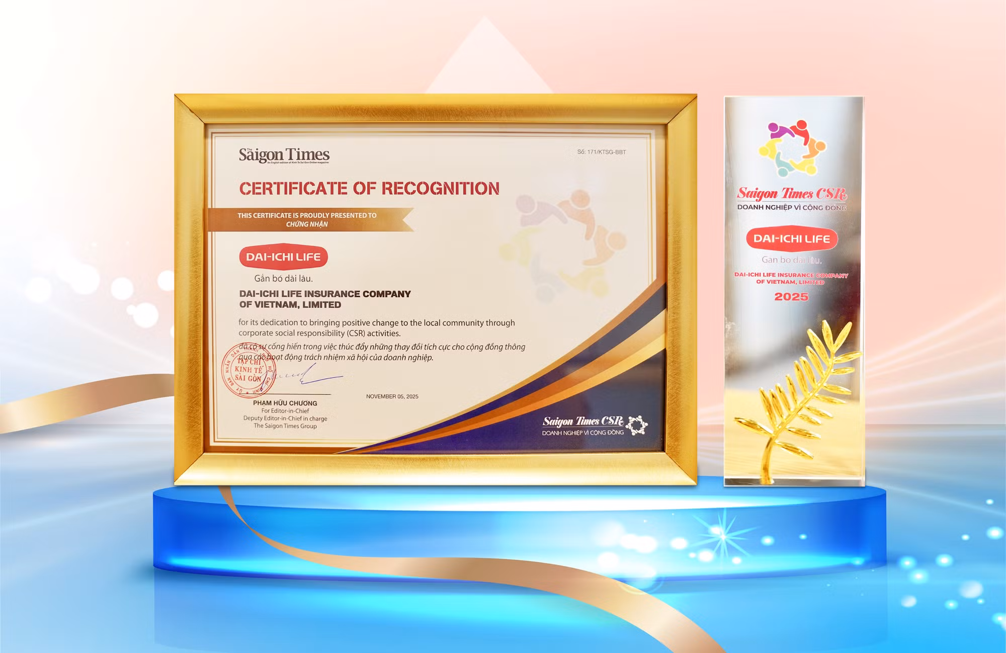 Dai-ichi Life Việt Nam được vinh danh “Doanh nghiệp vì Cộng đồng - Saigon Times CSR” lần thứ 7 liên tiếp -0