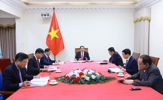 Thủ tướng Phạm Minh Chính điện đàm với Thủ tướng New Zealand Christopher Luxon -0