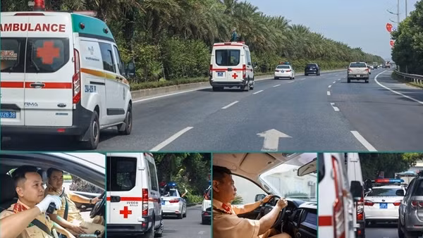 CSGT Thủ đô thần tốc hộ tống an toàn "món quà của lòng nhân ái" ra sân bay