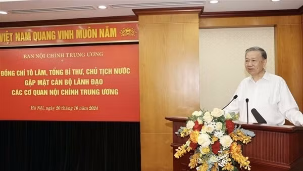 Phát biểu của Tổng Bí thư, Chủ tịch nước Tô Lâm tại cuộc gặp mặt lãnh đạo các cơ quan nội chính