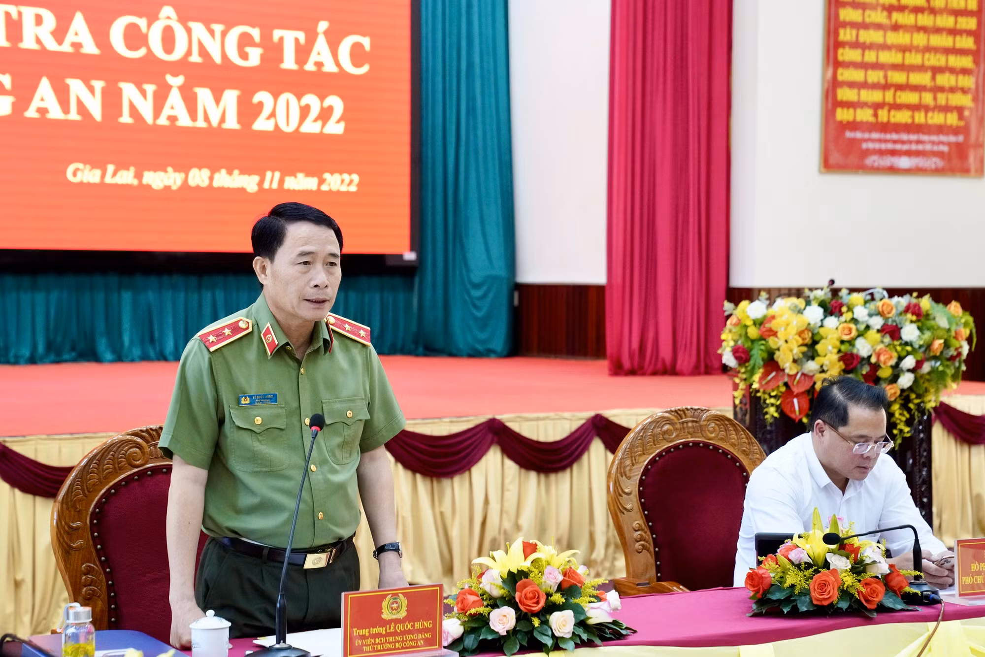 Thứ trưởng Lê Quốc Hùng kiểm tra công tác tại Công an tỉnh Gia Lai -0