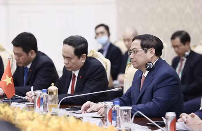 Lễ đón chính thức Thủ tướng Phạm Minh Chính thăm Campuchia -0