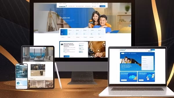 Eximbank thay đổi giao diện website