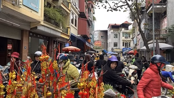 Chợ ngày 29 Tết Nguyên đán: Đào, quất xuống giá, trái cây bày mâm ngũ quả đắt khách