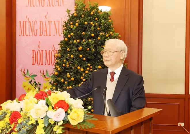 Tổng Bí thư Nguyễn Phú Trọng chúc Tết lãnh đạo, nguyên lãnh đạo Đảng, Nhà nước -0