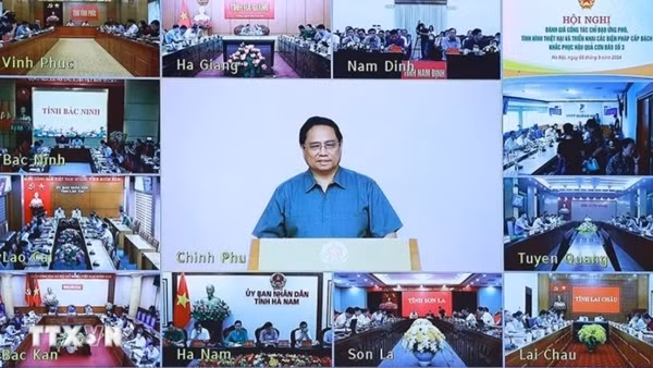 Thủ tướng họp trực tuyến với các địa phương về khắc phục hậu quả bão số 3