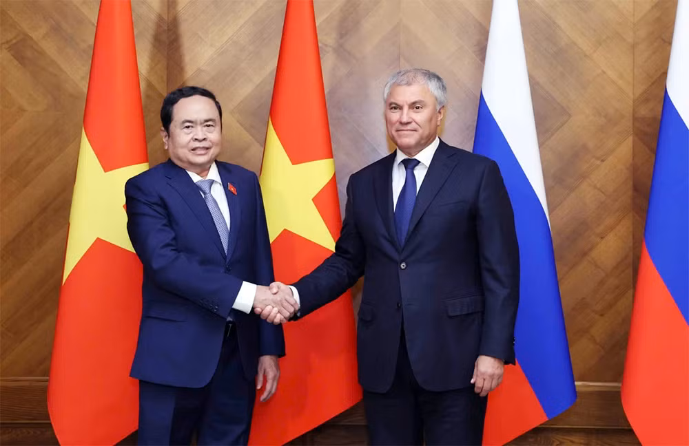 Chủ tịch Quốc hội Trần Thanh Mẫn hội đàm với Chủ tịch Duma Quốc gia QH Liên bang Nga -0