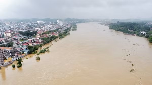 Lũ trên sông Thao tương đương mức kỷ lục năm 2008