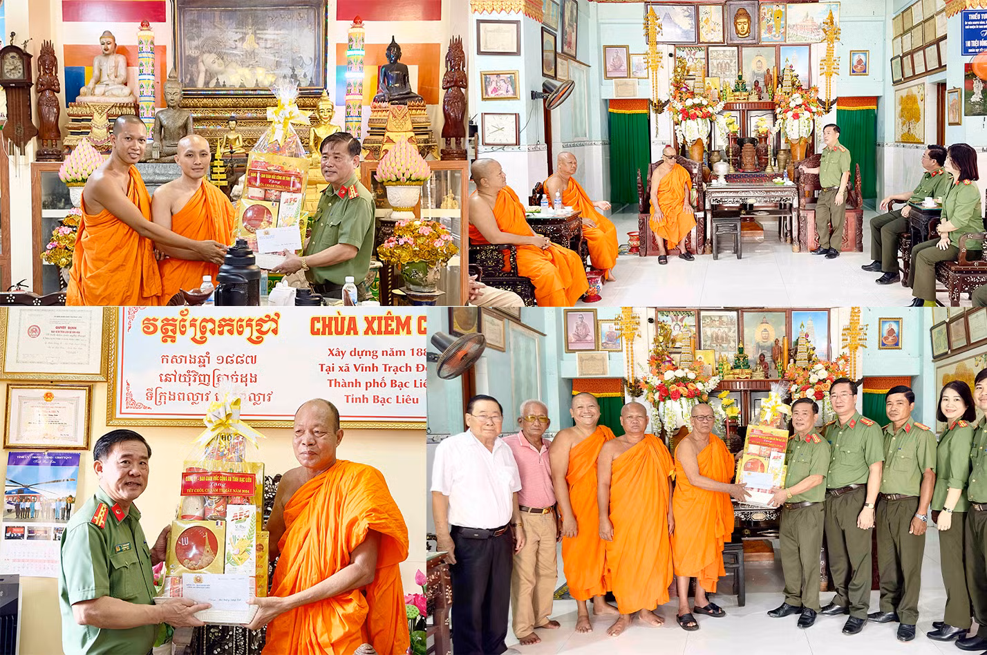 Công an tỉnh Bạc Liêu chúc Tết Chol Chnam Thmay năm 2024 của đồng bào Khmer -0