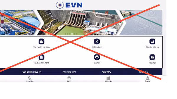 Xuất hiện trang web giả mạo thương hiệu EVN