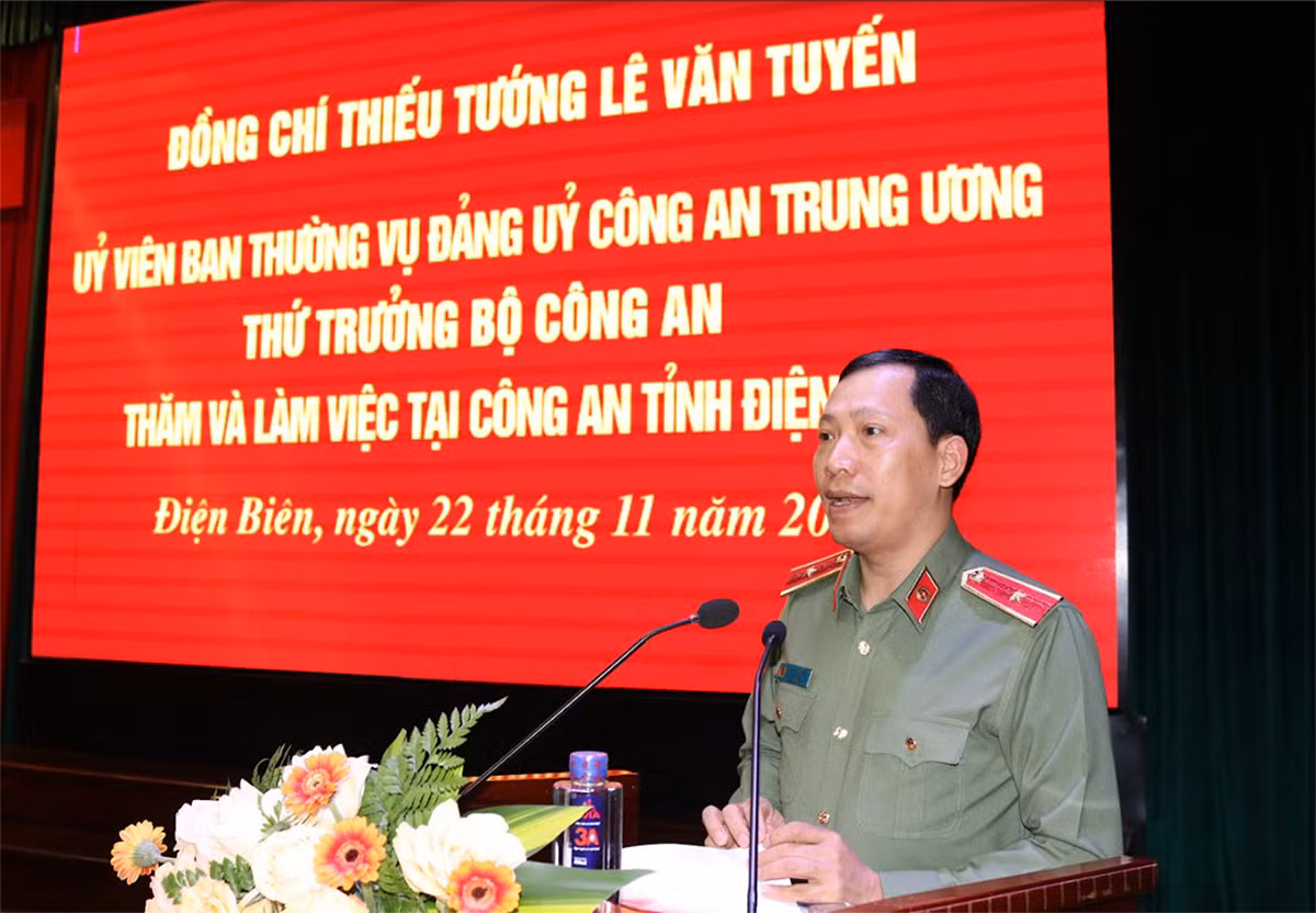 Thiếu tướng Lê Văn Tuyến làm việc với Công an tỉnh Điện Biên -0