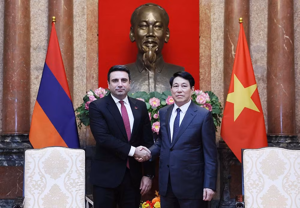 Chủ tịch nước Lương Cường tiếp Chủ tịch Quốc hội Armenia -0