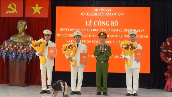 Công bố Quyết định của Bộ Công an thành lập 3 Trung tâm Giáo dục nghề nghiệp