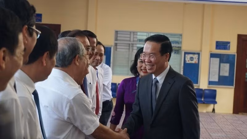 Chủ tịch nước thăm Trường Đại học Khoa học Xã hội và Nhân văn - Đại học Quốc gia TP Hồ Chí Minh -0
