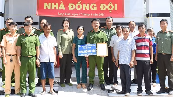 Công an Trà Vinh bàn giao&nbsp;nhà đồng đội tặng cán bộ Công an xã
