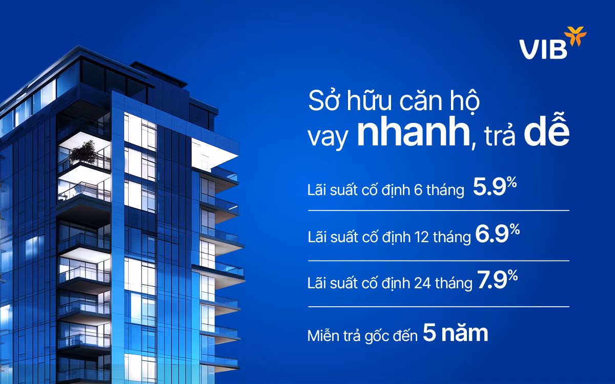 Thời điểm vàng để vay mua nhà tại VIB: Vay 2 tỷ, chỉ cần trả 12,5 triệu/tháng trong 24 tháng đầu -0