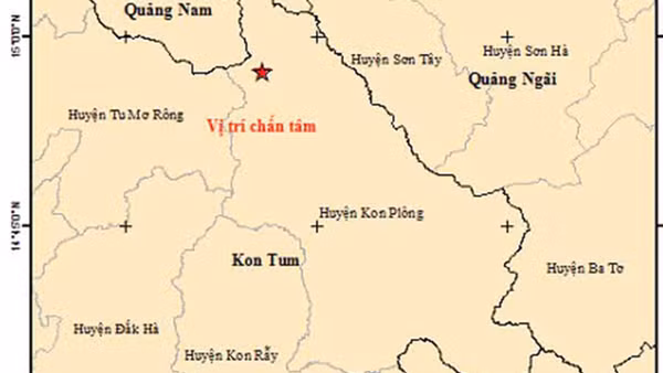 Liên tiếp 5 trận động đất xảy ra tại Kon Tum