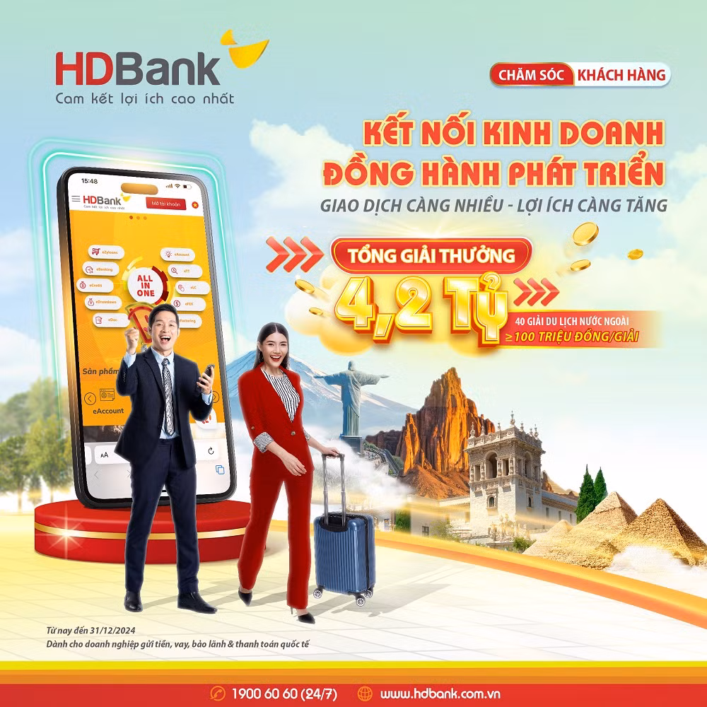 Cơ hội du lịch khám phá thế giới cùng HDBank -0