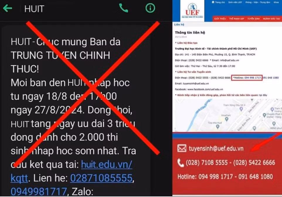 Cảnh giác tin nhắn lừa đảo nhập học đại học sớm -0