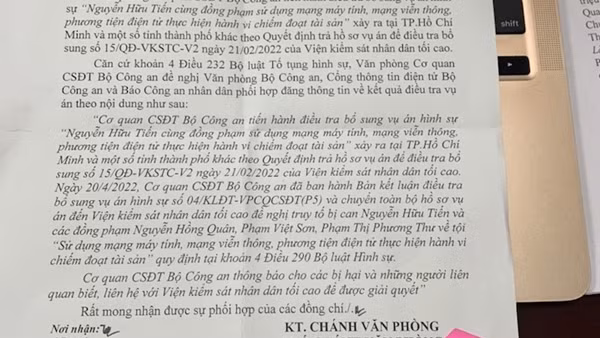 Tìm bị hại liên quan đến Công ty TNHH Đầu tư và phát triển thủy sản Vạn Nguyên ảnh 1