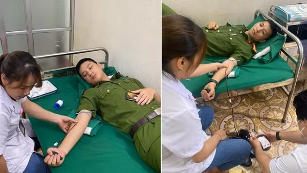 2 cán bộ Công an xã hiến máu cứu người