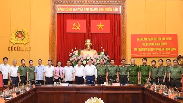 Đoàn kiểm tra của Ban Bí thư làm việc với Ban Thường vụ Đảng uỷ Công an Trung ương