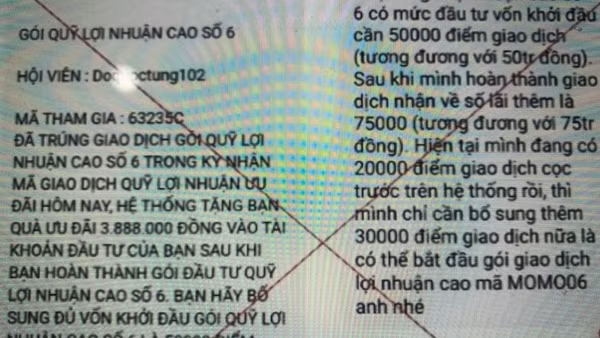 Mất hơn 300 triệu đồng khi tham gia đầu tư qua ứng dụng MoMo Pro giả mạo