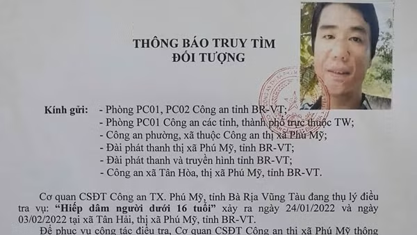 Truy tìm đối tượng liên quan đến vụ “Hiếp dâm người dưới 16 tuổi”