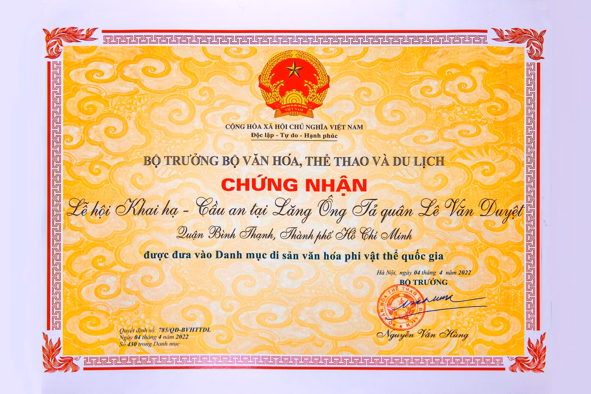 Lễ hội Khai hạ - Cầu an được công nhận Di sản văn hóa phi vật thể quốc gia -0
