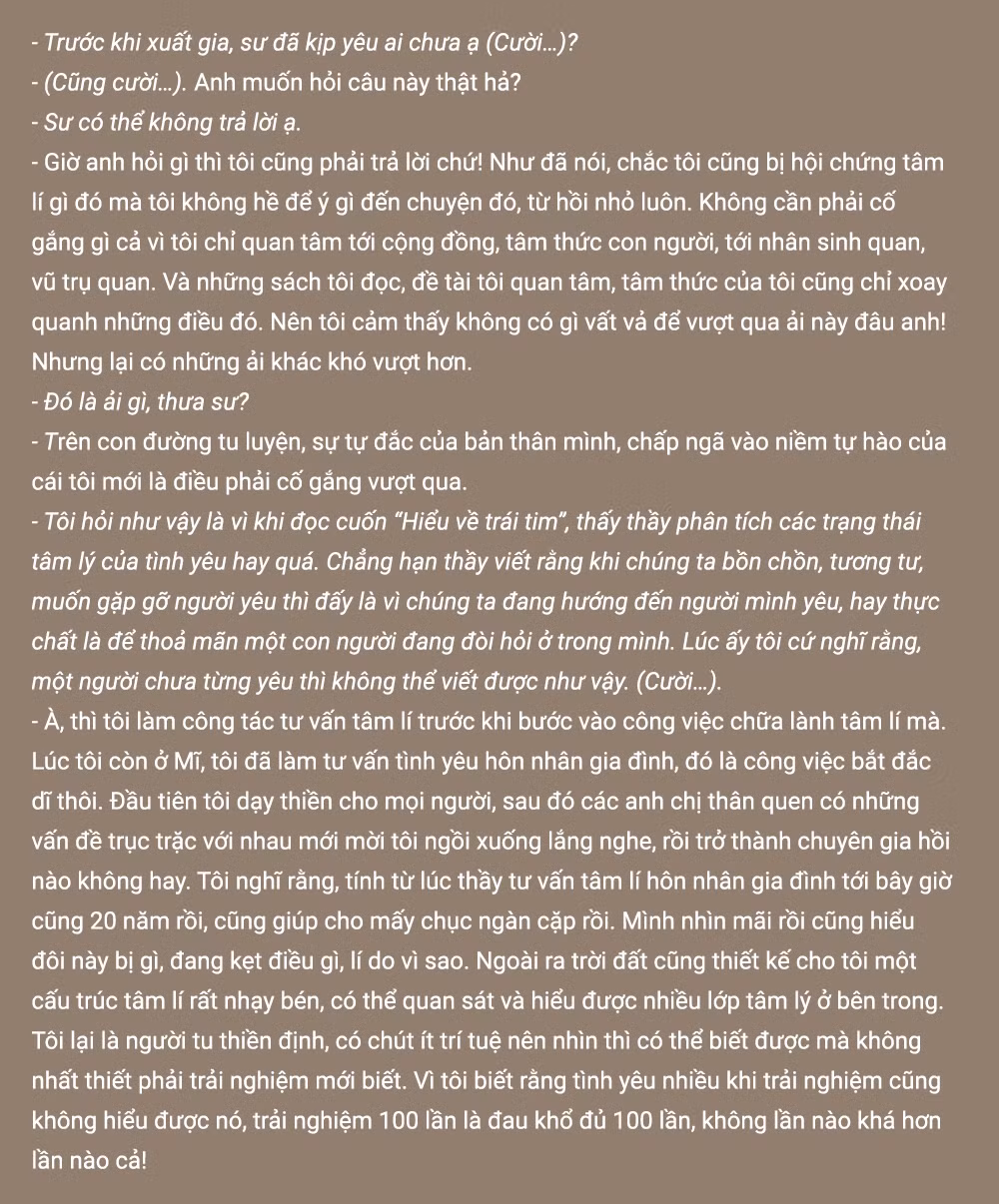 Sư Minh Niệm: Khổ đau sẽ nuốt chửng chúng ta, nếu… -0