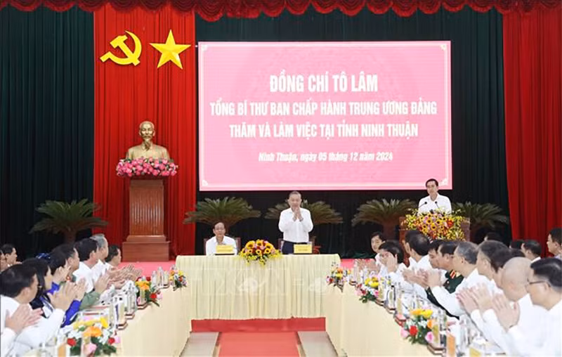 Tổng Bí thư Tô Lâm thăm và làm việc tại tỉnh Ninh Thuận -0