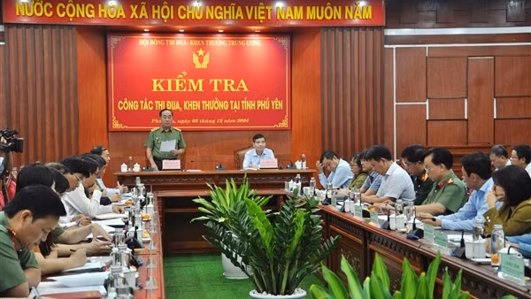 Thứ trưởng Trần Quốc Tỏ kiểm tra công tác thi đua, khen thưởng tại Phú Yên