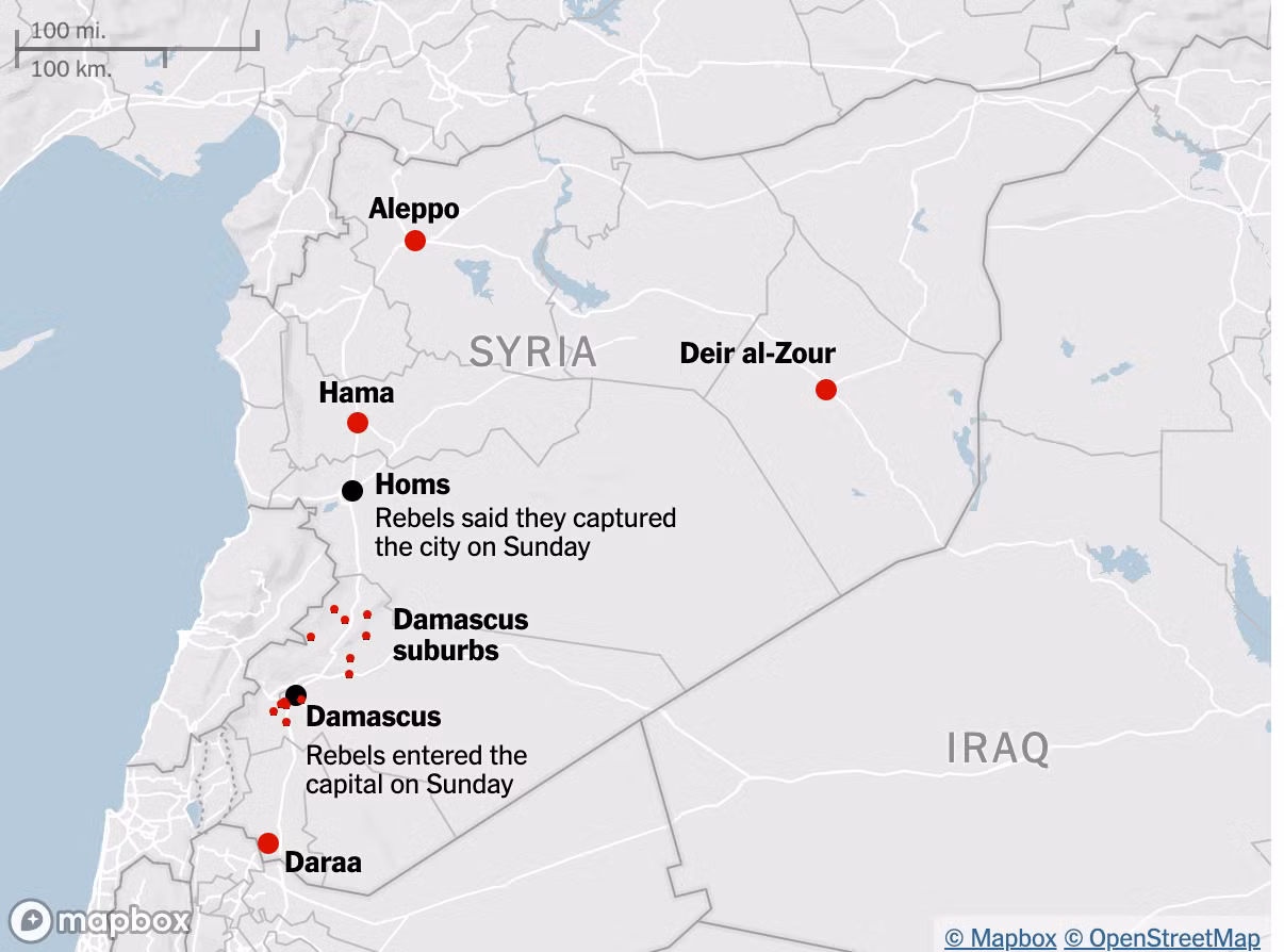 Phiến quân Syria tiến thẳng vào thủ đô Damascus -0