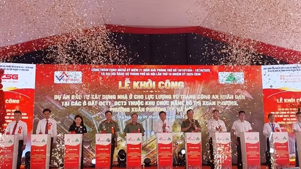Khởi công dự án đầu tư xây dựng nhà ở cho CBCS CAND tại khu đô thị Xuân Phương