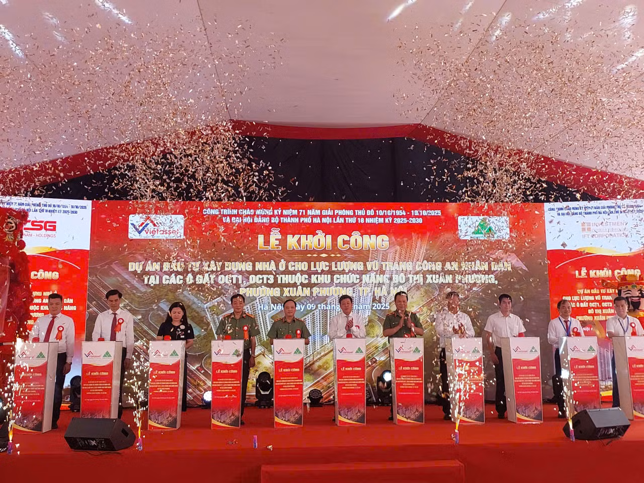 Khởi công dự án đầu tư xây dựng nhà ở cho lực lượng vũ trang CAND tại KĐT Xuân Phương -0