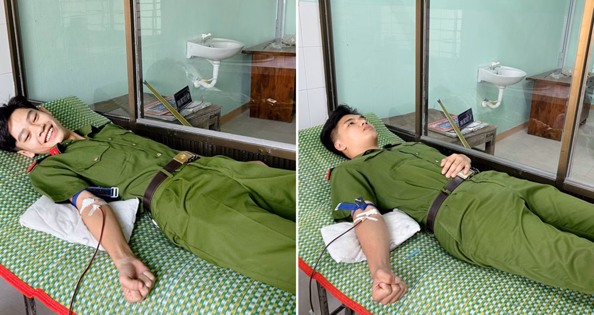 Hai chiến sĩ Công an hiến máu cứu bệnh nhân nguy kịch -0