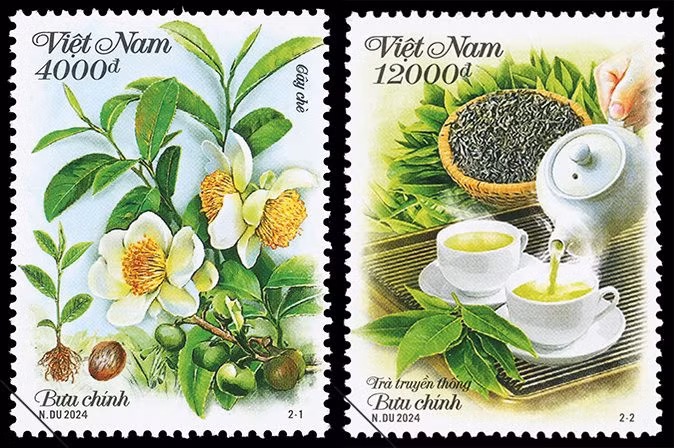 Giới thiệu cây chè và văn hóa trà của người Việt Nam trên tem bưu chính -0