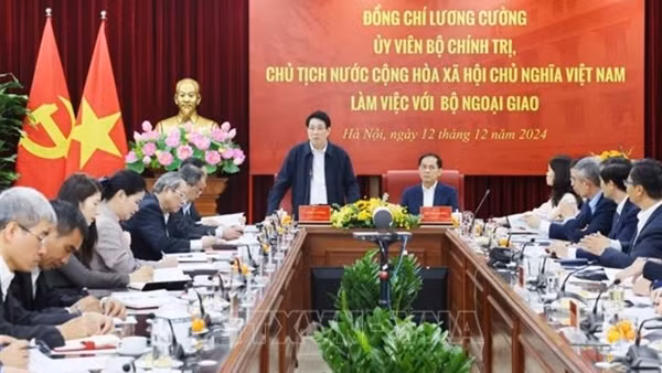 Chủ tịch nước Lương Cường làm việc với Bộ Ngoại giao